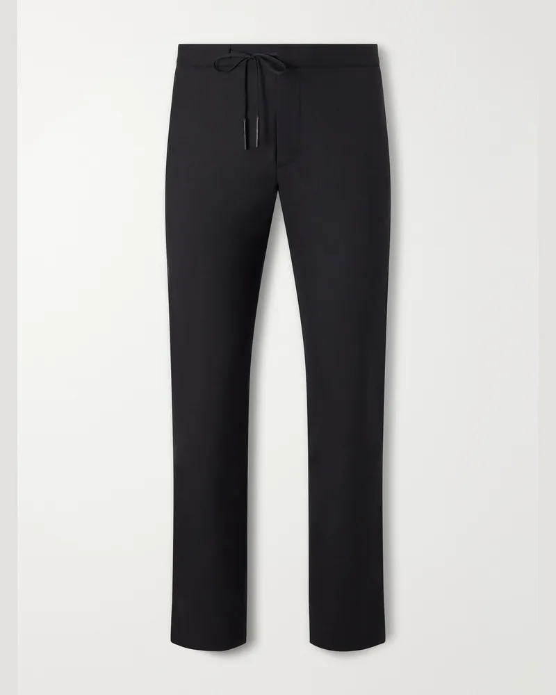 Maison Margiela Straight-Leg Drawstring Virgin Wool Trousers Black
