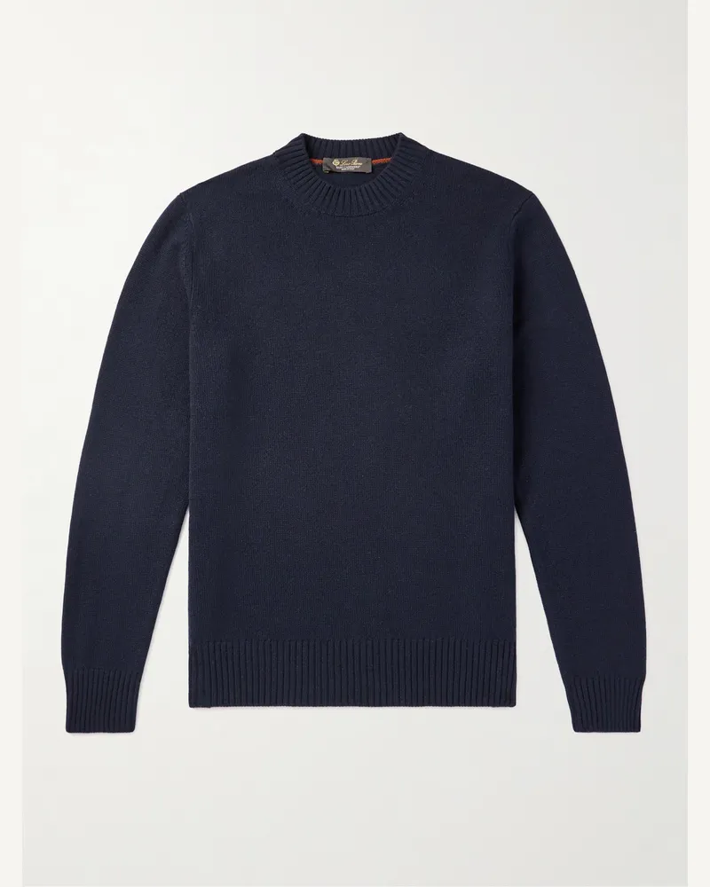 Loro Piana Parksville Baby Cashmere Sweater Blue