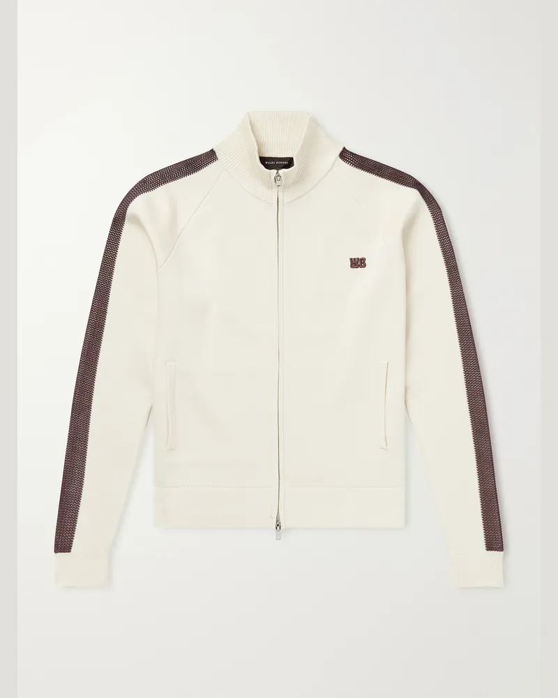 Wales Bonner Tide Logo-Embroidered Knitted Jacket White