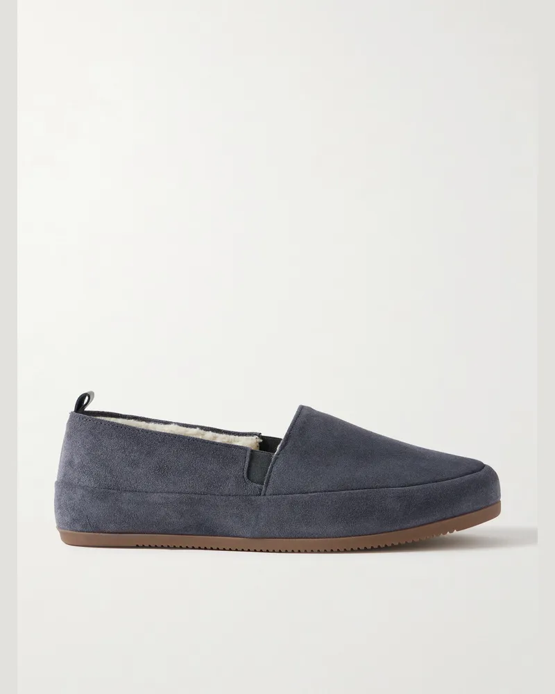 MULO Fleece-Lined Suede Loafers Blue