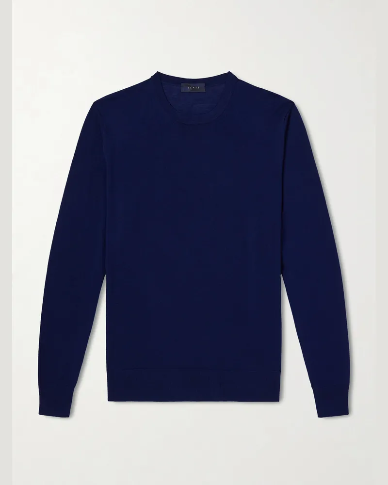 SEASE Lasca Wish® Virgin Wool T-Shirt Blue