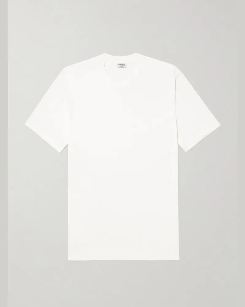 Zimmerli T-Shirt aus Sea-Island-Baumwoll-Jersey Weiß