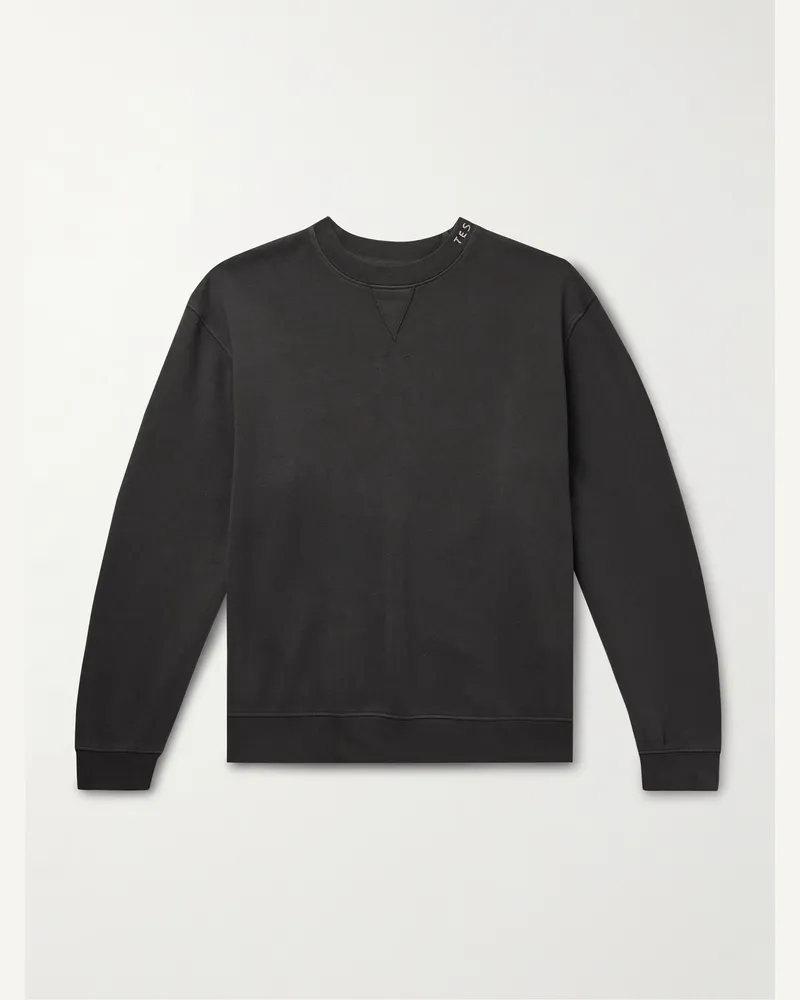 The Elder Statesman Daily Crew Sweatshirt aus Jersey aus einer Baumwoll-Kaschmirmischung Grau