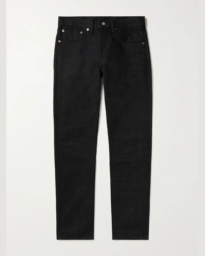 RRL Slim-Fit Selvedge Jeans Schwarz