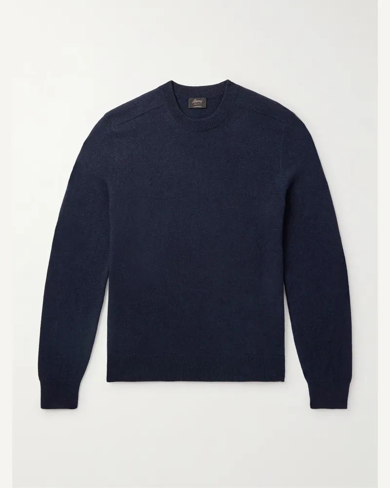 Brioni Schmal geschnittener Pullover aus Kaschmir Blau