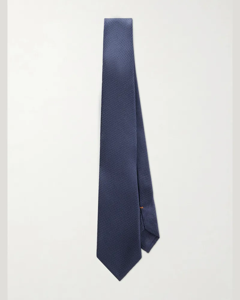 Ermenegildo Zegna 8cm Silk-Jacquard Tie Blue