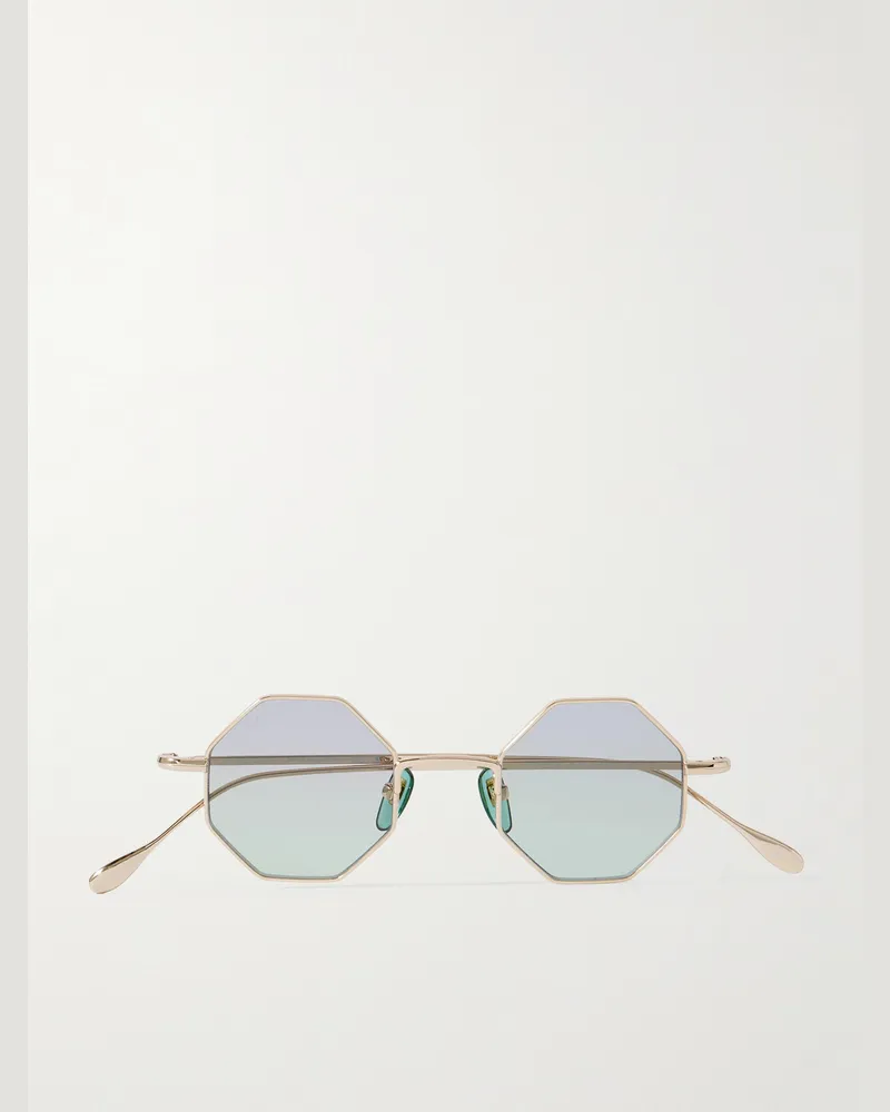 Gucci Goldfarbene Sonnenbrille mit achteckigem Rahmen Gold