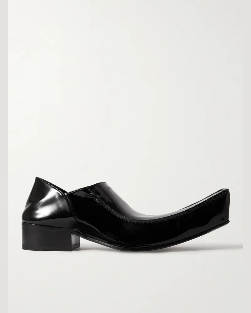 Balenciaga Romeo Loafers aus Lackleder mit einklappbare Fersenpartie Schwarz