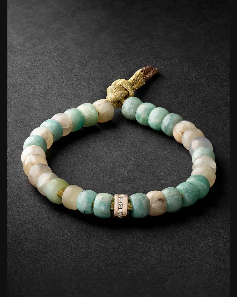 Carolina Bucci Forte Beads Pink Gold Multi-Stone Bracelet Blue