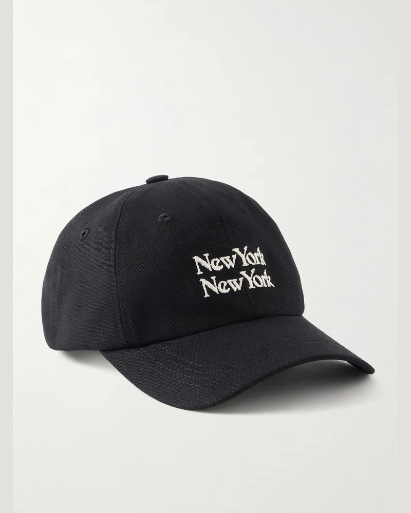 Corridor New York New York Embroidered Cotton-Canvas Cap Black