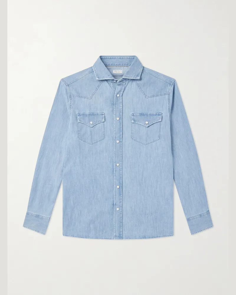 Brunello Cucinelli Denim Shirt Blue