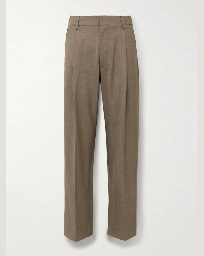 NN 07 Kay 1088 gerade geschnittene Hose aus Webstoff mit recycelten Fasern und Falten Neutral