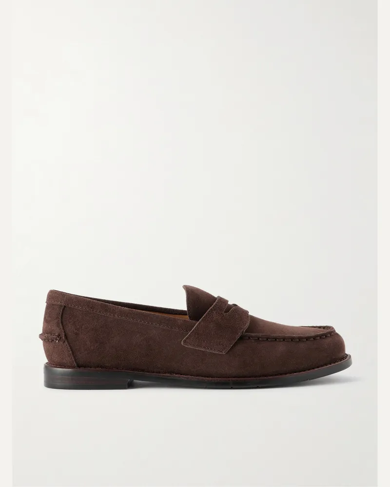 Ralph Lauren Alston Pennyloafers aus Veloursleder Braun