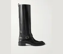 Vadim Buckled Leather Knee Boots