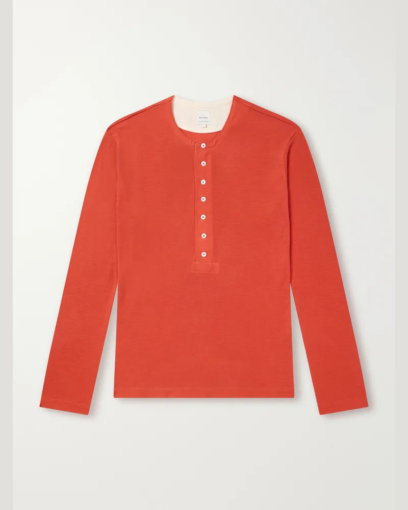 Paul Smith Wool Henley T-Shirt Red