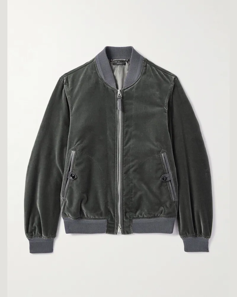 Tom Ford Bomberjacke aus Baumwollsamt Grau