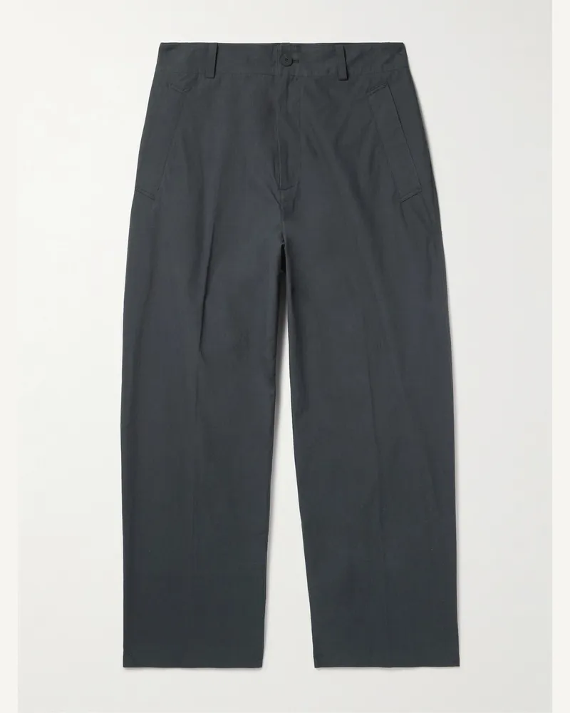 Studio Nicholson Mura gerade geschnittene Hose aus Baumwollpopeline Schwarz