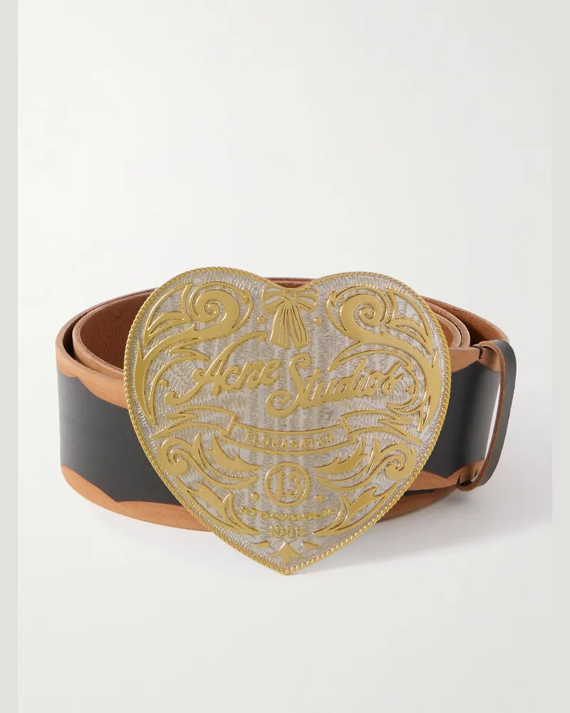 Acne Studios Heart Gürtel aus Leder, 5 cm Schwarz