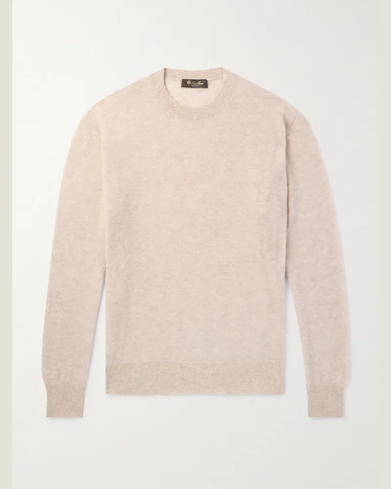 Loro Piana Pullover aus einer gebürsteten Kaschmir-Seidenmischung Neutral
