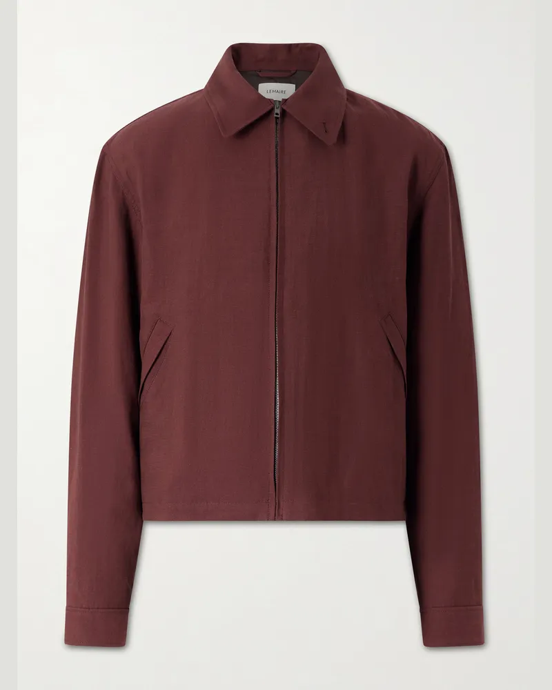 Christophe Lemaire Gabardine Blouson Jacket Burgundy