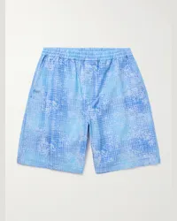 CDLP Weit geschnittene Bermudashorts aus einer Tencel™-Lyocell-Leinenmischung mit Print Blau