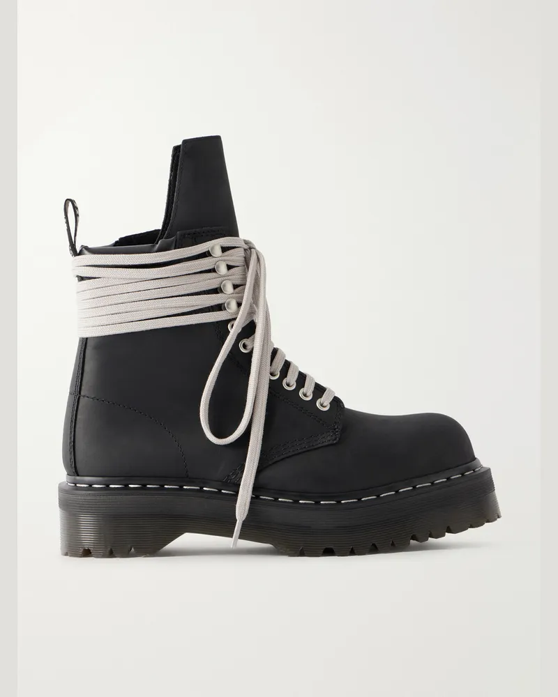 Rick Owens Dr Martens Leather Lace-Up Boots Black