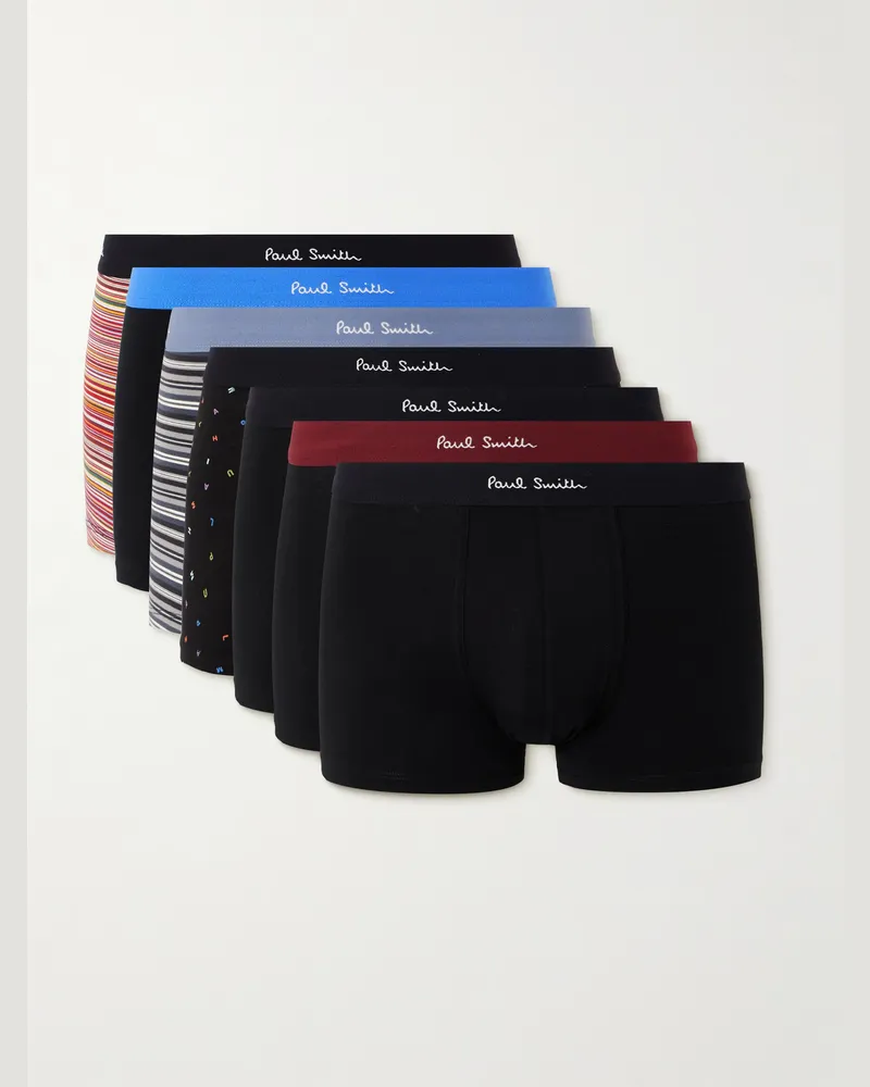 Paul Smith Set aus sieben Retropants aus Stretch-Biobaumwoll-Jersey Mehrfarbig