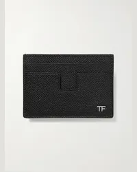 Tom Ford Kartenetui aus vollnarbigem Leder mit Geldklammer Schwarz