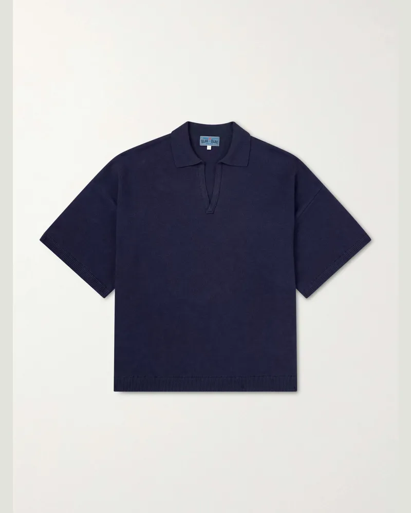 Blue Blue Japan Knitted Polo Shirt Blue