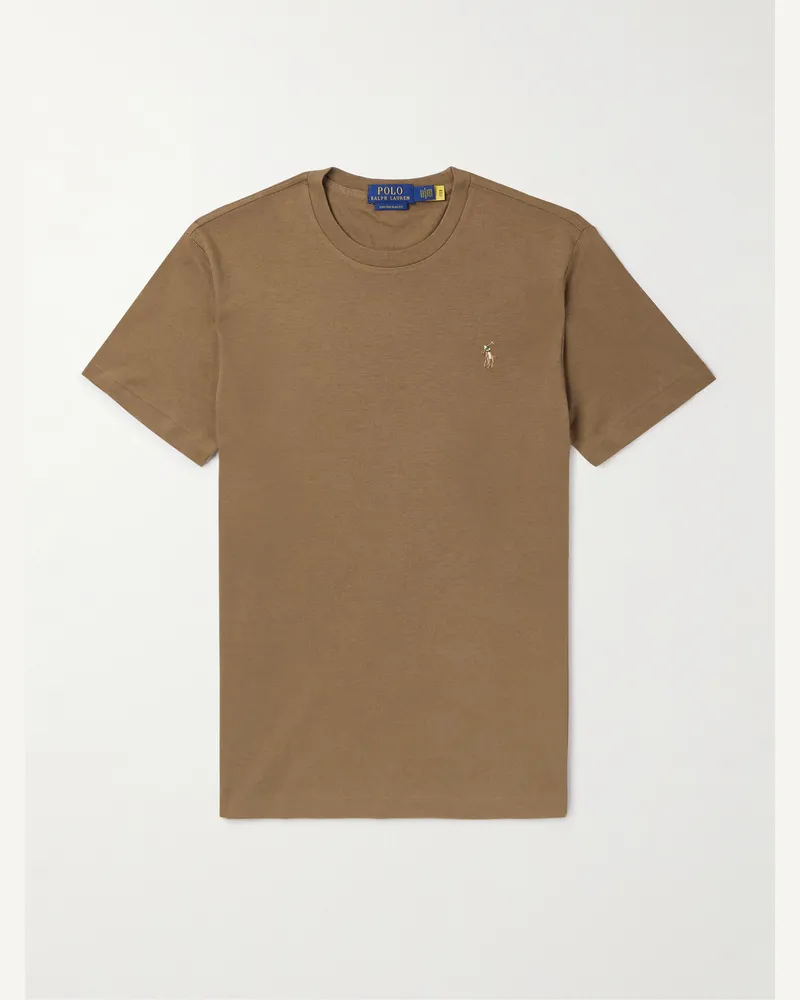 Ralph Lauren T-Shirt aus Baumwoll-Jersey Braun