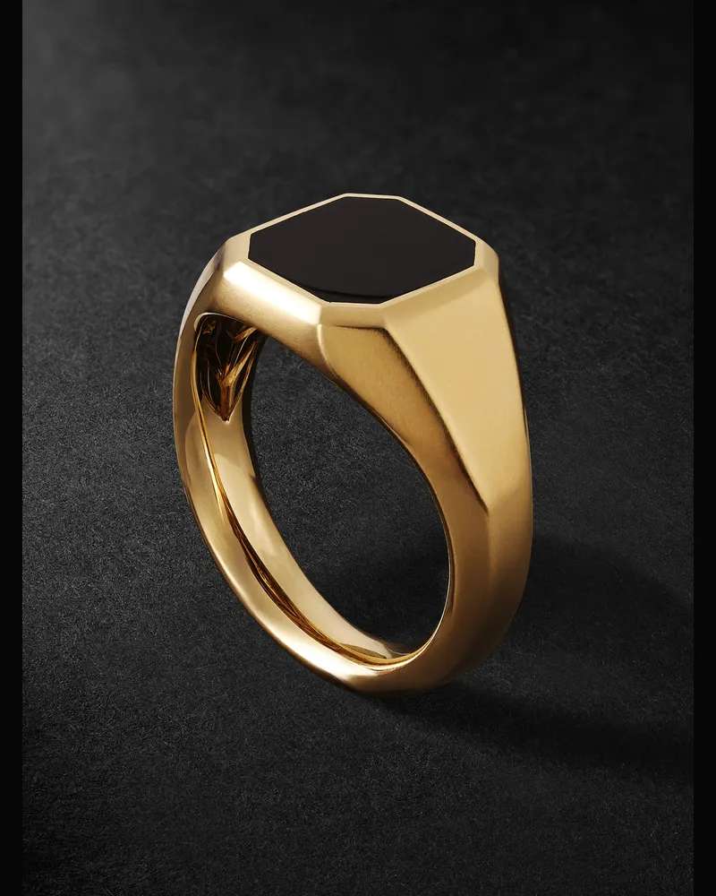 David Yurman Streamline® Siegelring aus 18 Karat Gold mit Onyx Gold