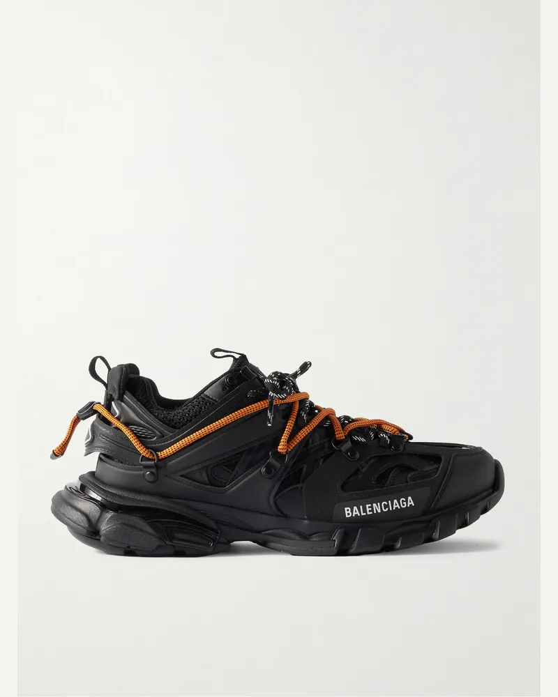 Balenciaga Track Trail Logo-Print TPU and Shell Sneakers Black