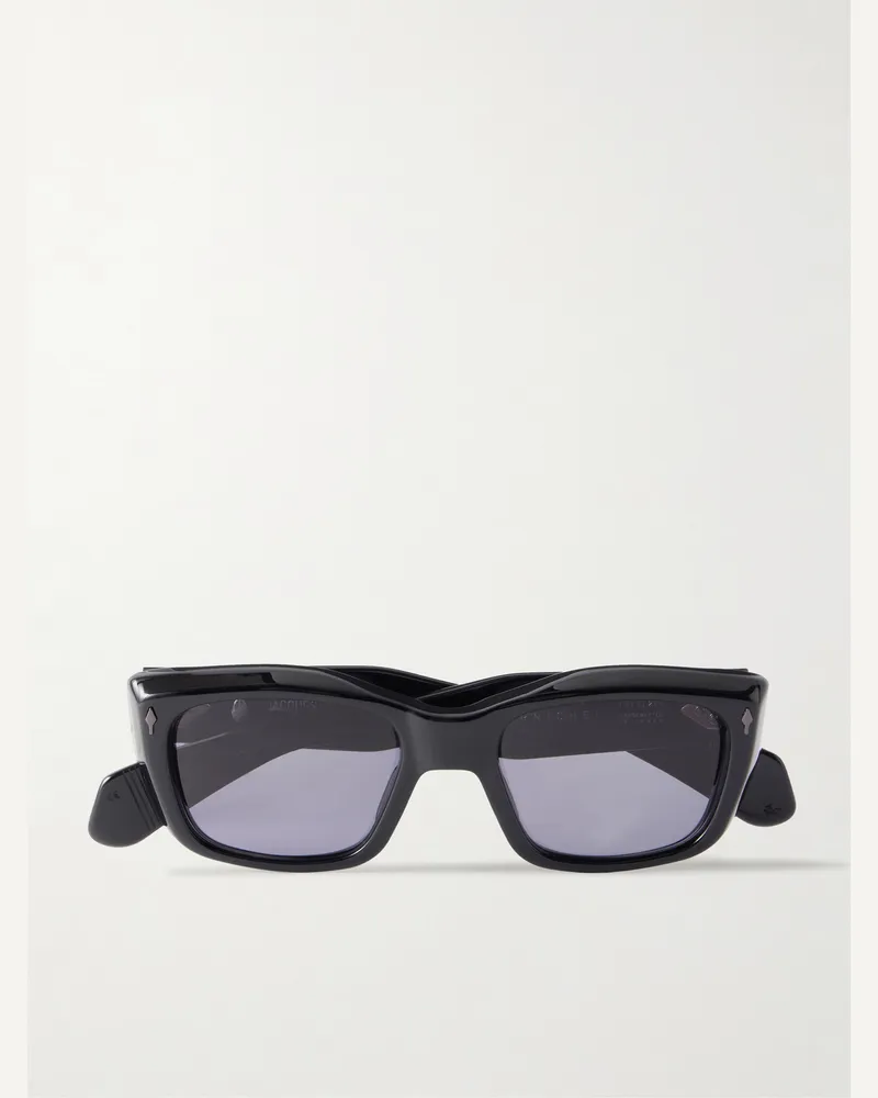 Jacques Marie Mage Corniche Square-Frame Acetate Sunglasses Black