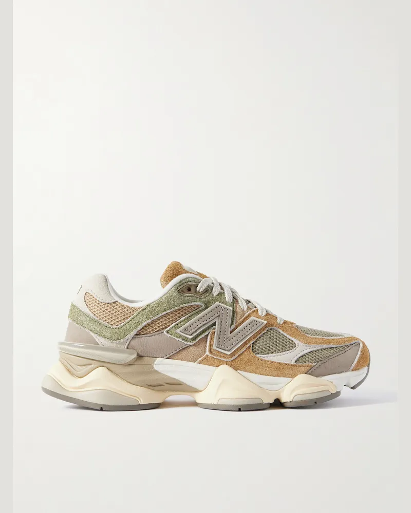 New Balance 9060 Sneakers aus Veloursleder, Leder und Mesh Grün