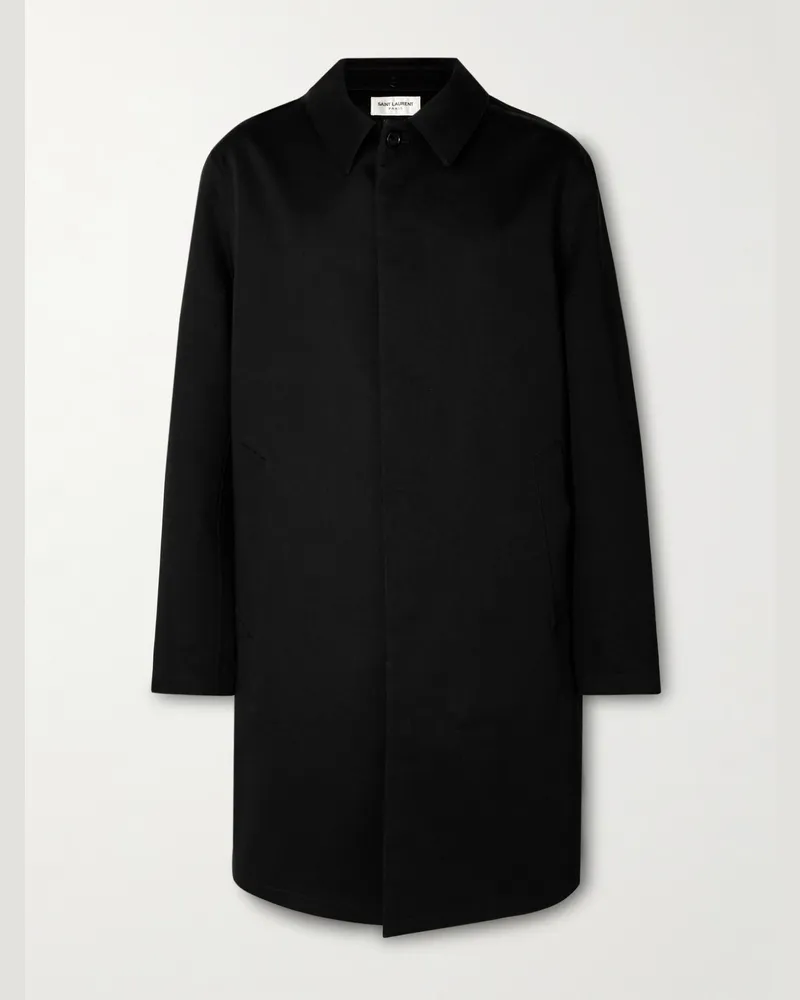 Saint Laurent Mantel aus einer Baumwollmischung Schwarz