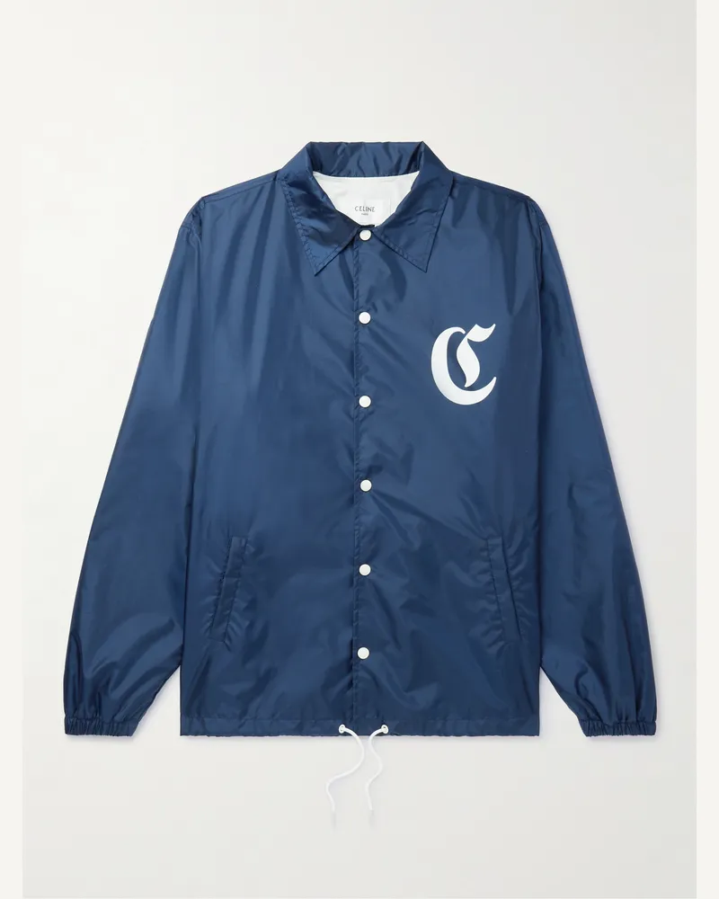 Celine Jacke aus Shell mit Logoprint Blau