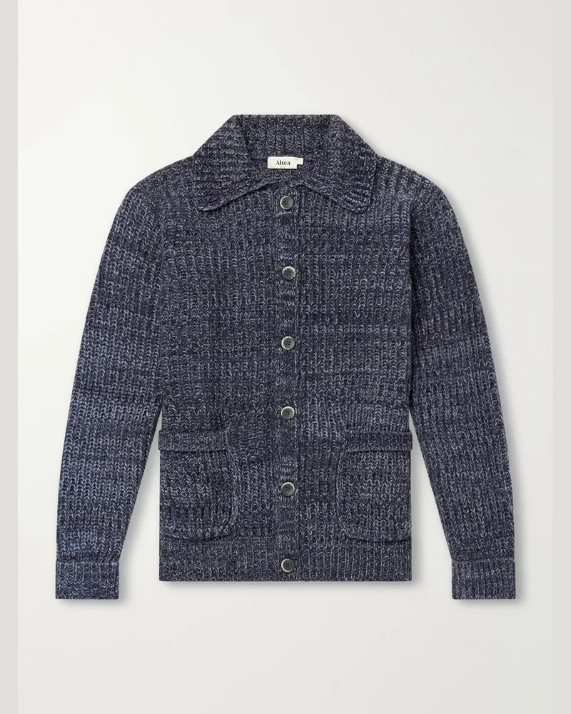 Altea Virgin Wool Cardigan Blue
