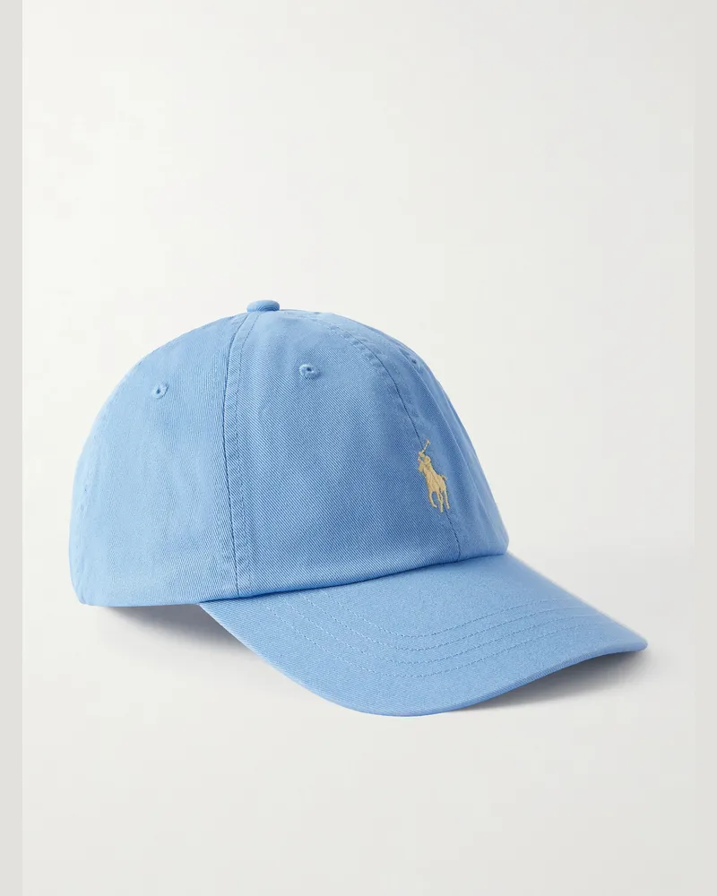 Ralph Lauren Logo-Embroidered Cotton-Twill Baseball Cap Blue