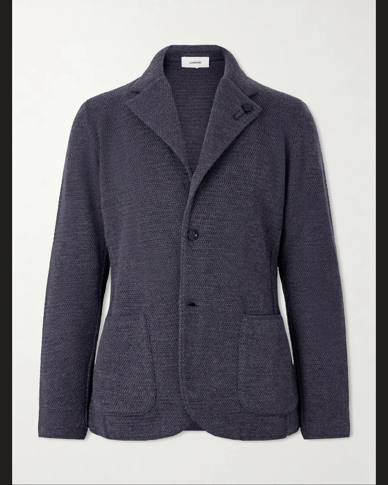 LARDINI Knitted Virgin Wool Blazer Gray