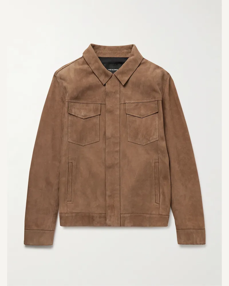 Yves Salomon Jacke aus Veloursleder Braun