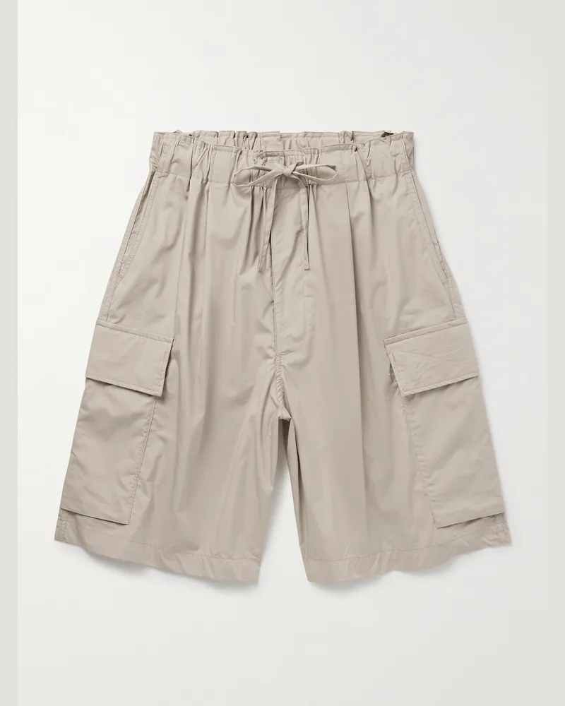 Kaptain Sunshine Gerade geschnittene Cargoshorts aus Shell aus einer Baumwollmischung mit Kordelzugbund Neutral