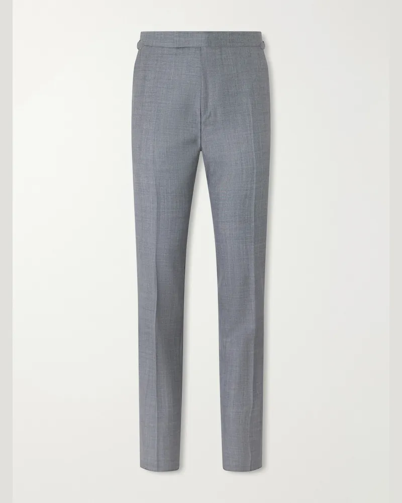 Tom Ford Shelton Straight-Leg Wool-Twill Suit Trousers Gray