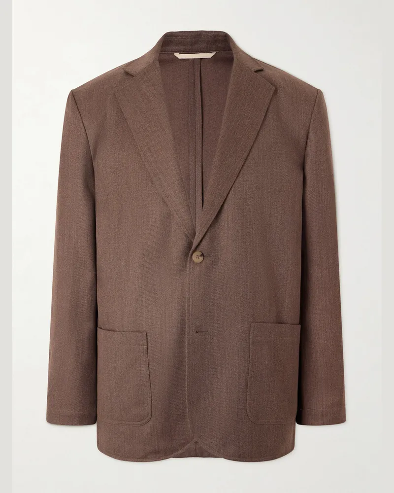 De Bonne Facture Writers Wool and Cotton-Blend Suit Jacket Brown