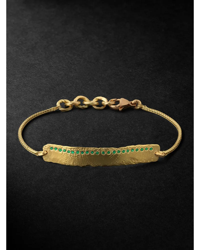 ELHANATI Mezuzah Armband aus Gold mit Smaragden Gold
