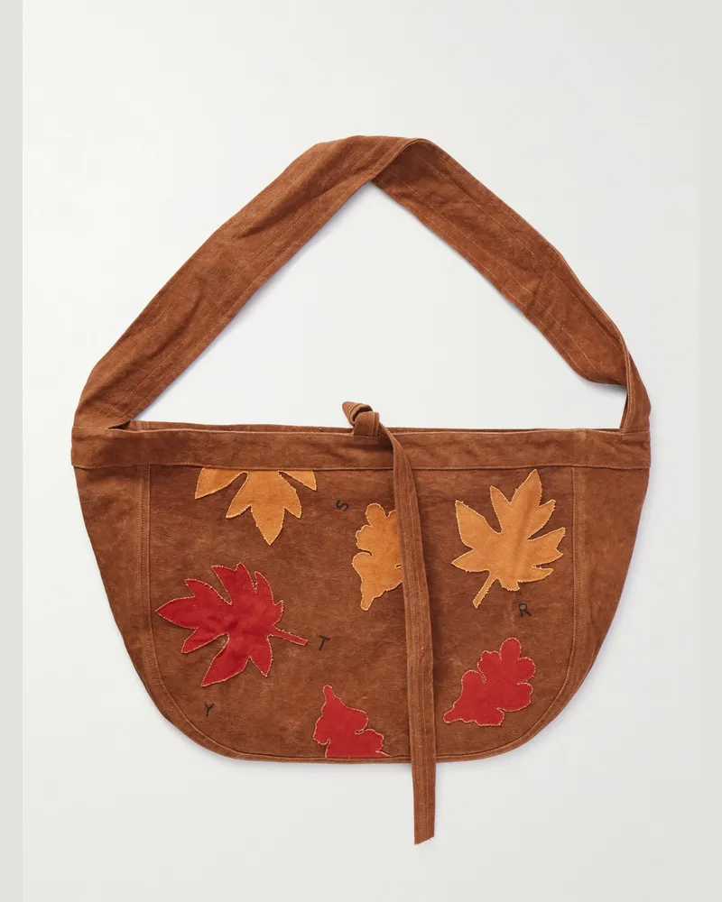 STORY mfg. Big Shop Tote aus Baumwoll-Canvas mit Logostickerei und Applikationen Braun