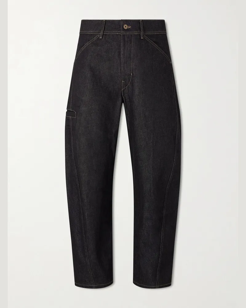 Christophe Lemaire Twisted Barrel-Leg Organic Jeans Blue