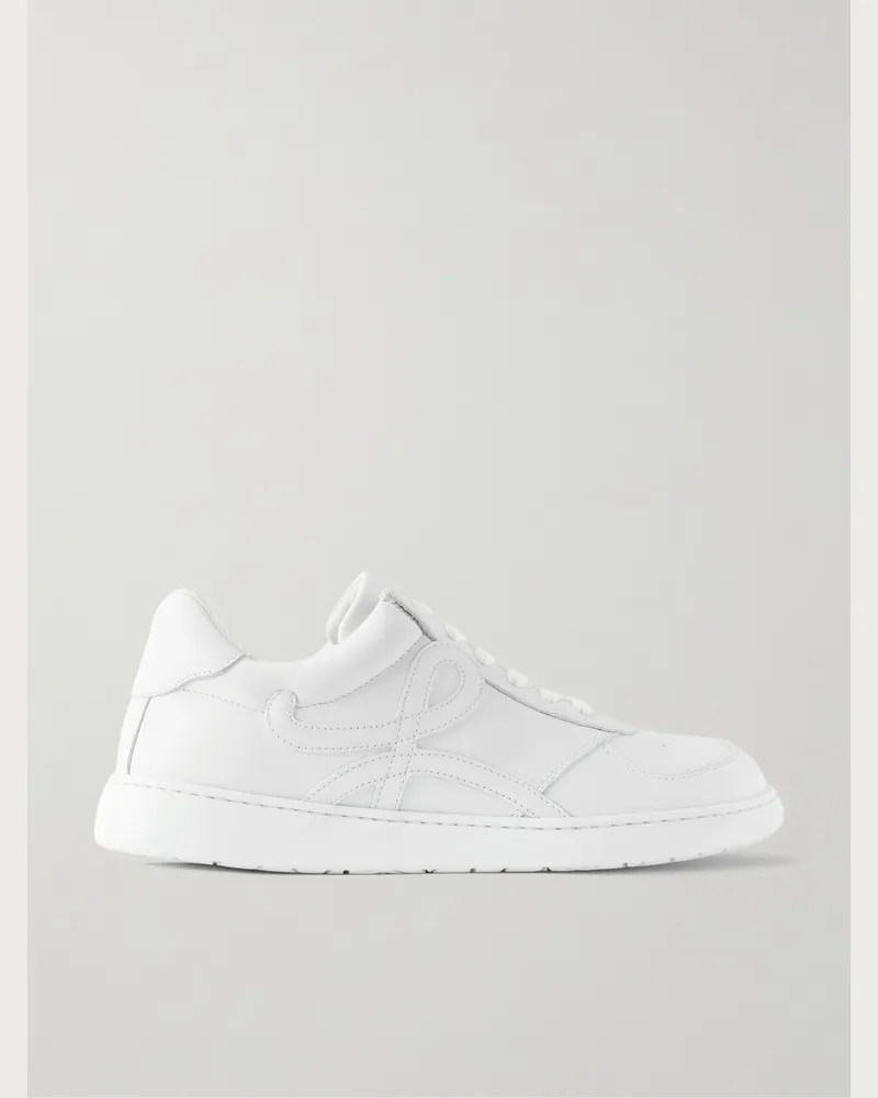 Loewe Jambo Logo-Appliquéd Leather Sneakers White