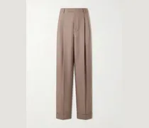 Straight-Leg Wool Suit Trousers