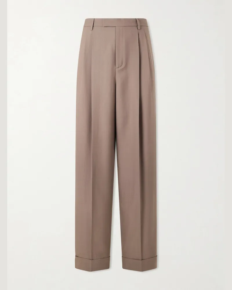 Valentino Garavani Straight-Leg Wool Suit Trousers Neutrals