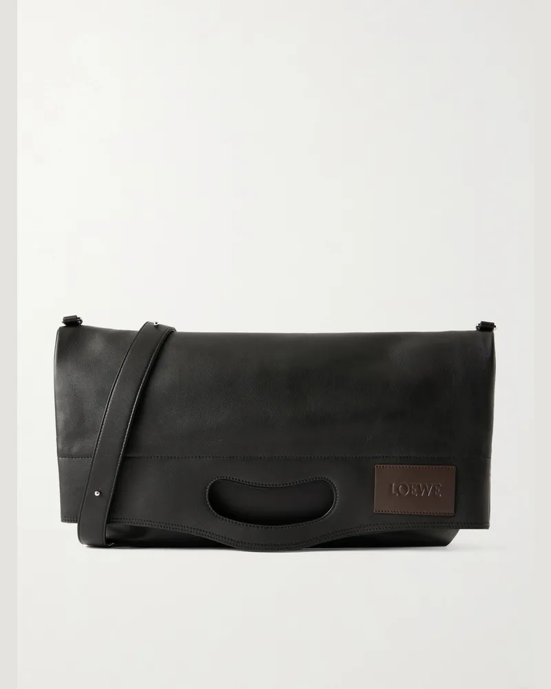 Loewe Bobby Tote aus Leder mit Logoapplikation Schwarz